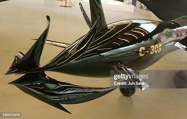 Luigi Colani Design, Experimental Air Craft with Super Sonic Propellas 2 Rotary Engines Mockup "Messerschimit C309"