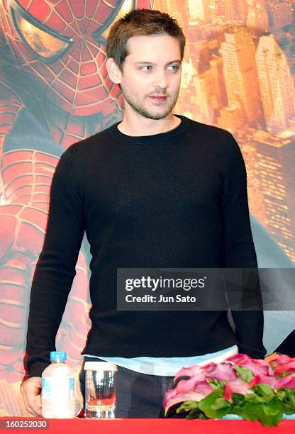 Tobey Maguire during "Spider-Man 2" Tokyo Press Conference and Special Footage Screening at Park Tower Hall in Tokyo, Japan.