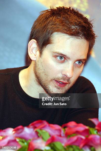 Tobey Maguire during "Spider-Man 2" Tokyo Press Conference and Special Footage Screening at Park Tower Hall in Tokyo, Japan.