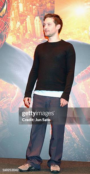 Tobey Maguire during "Spider-Man 2" Tokyo Press Conference and Special Footage Screening at Park Tower Hall in Tokyo, Japan.