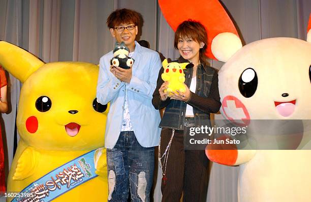 Koichi Yamadera and Rika Matsumoto during "Pokemon the 7th Movie" - Tokyo Premiere at Nakano Sun Plaza Hall in Tokyo, Japan.