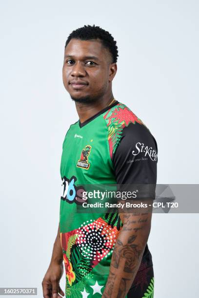 Evin Lewis of St Kitts and Nevis Patriots during a Republic Bank Caribbean Premier League portrait session at Soco House in Rodney Bay, Saint Lucia...