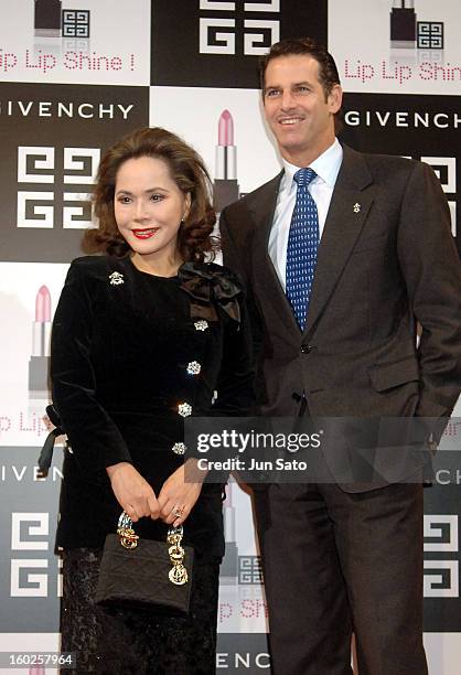 Ratna Sari Dewi Sukarno and guest during Parfums Givenchy's New Lipstick "Lip Lip Shine!" Launch at Mandarin Oriental Tokyo in Tokyo, Japan.