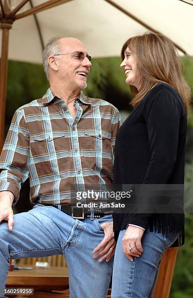 Larry Carlton and Michele Pillar, guest singer during Fourplay Record Their 10th CD, "Fourplay X" at Glenwood Place Studios in Burbank, United States.