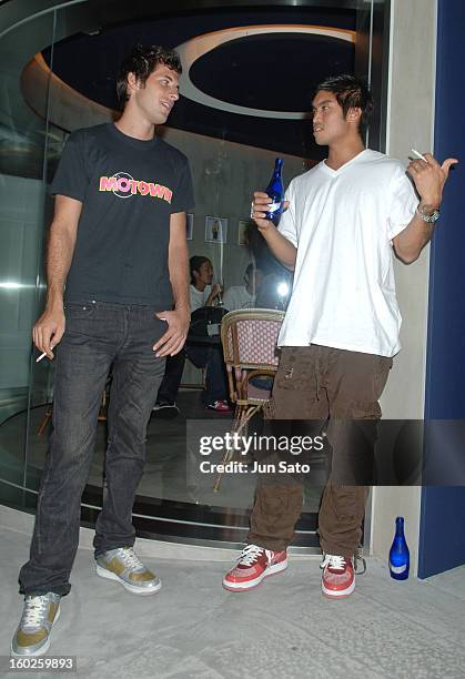 Pharrell Williams & Nigo 🦍 Opening of the BAPE Cafe in Tokyo, Japan, '05.  📸: @junsatophoto