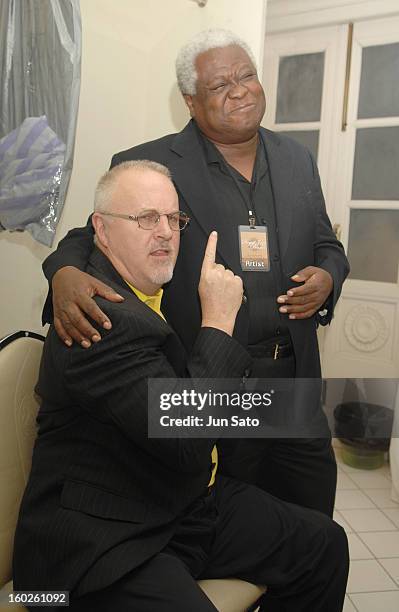 Tom Scott and Abraham Laboriel, backstage during The Jazz King Concert H.M. The King Bhumibol Adulyadej Music Compositions Performed by Larry Carlton...