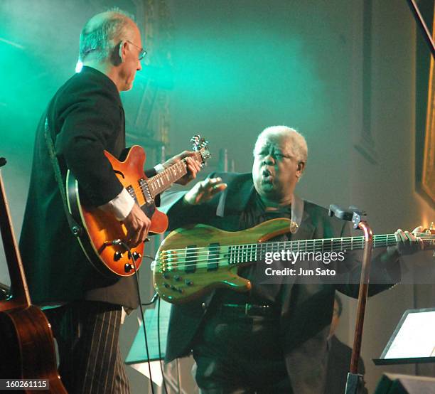 Larry Carlton and Abraham Laboriel during The Jazz King Concert H.M. The King Bhumibol Adulyadej Music Compositions Performed by Larry Carlton -...