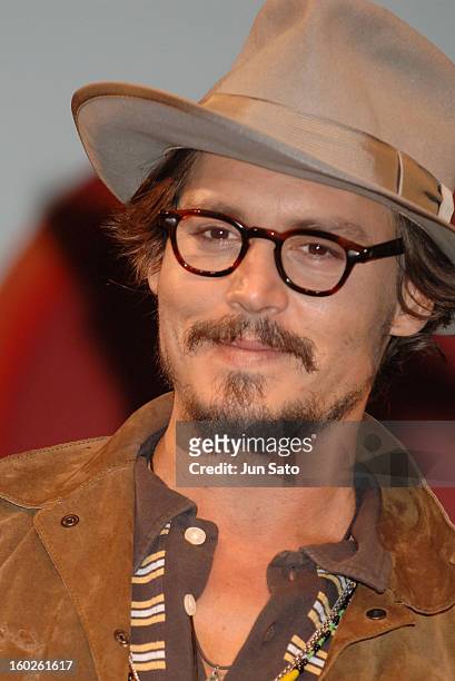 Johnny Depp during Charlie and the Chocolate Factory Tokyo Press Conference at Imperial Hotel in Tokyo, Japan.