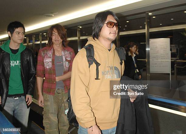 Vic Chou, Jerry Yan and Ken Chu of F4 during F4 Arrives in Tokyo to Promote Taiwanese Tourism - March 6, 2007 at Narita International Airport in...