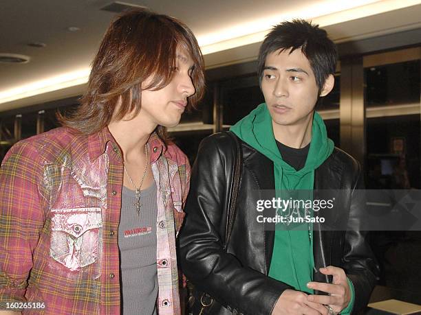 Jerry Yan and Vic Chou of F4 during F4 Arrives in Tokyo to Promote Taiwanese Tourism - March 6, 2007 at Narita International Airport in Narita, Japan.