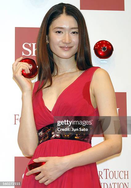 Koyuki during Max Factor SK- U Air Touch Foundation TV Commercial - Press Preview with Koyuki at Studio in Tokyo, Japan.