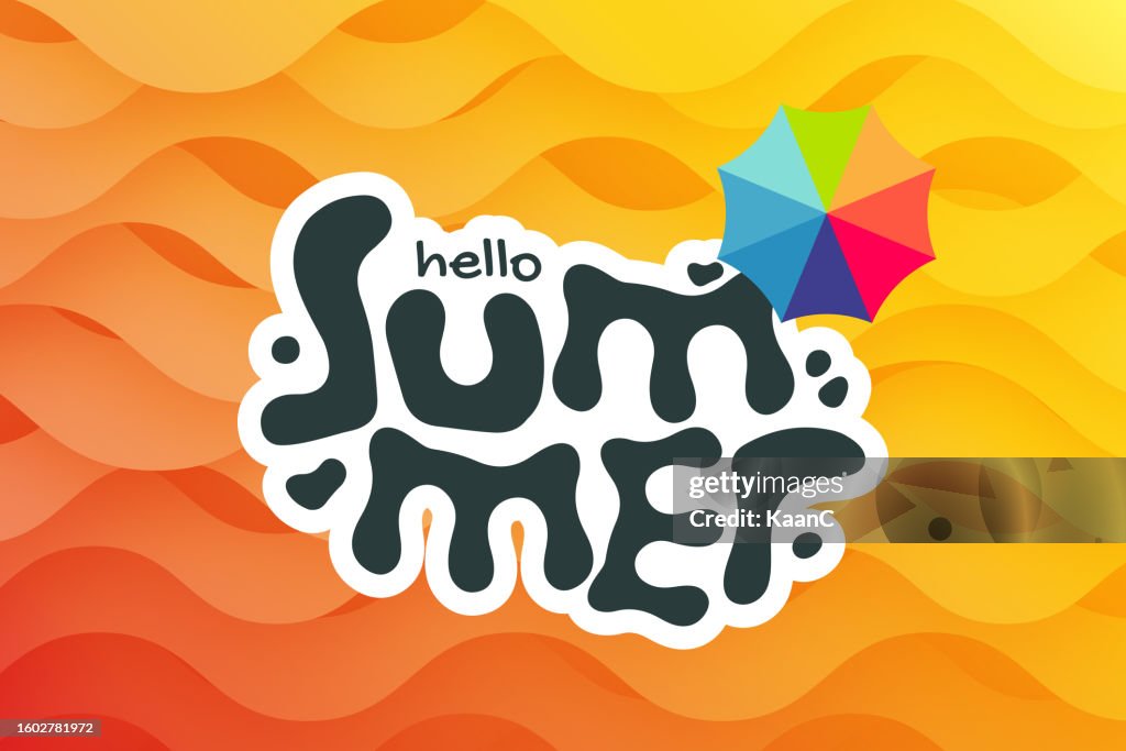 July Wave Lettering Lettering Composition Of Summer On Abstract Wave Shape Background ...