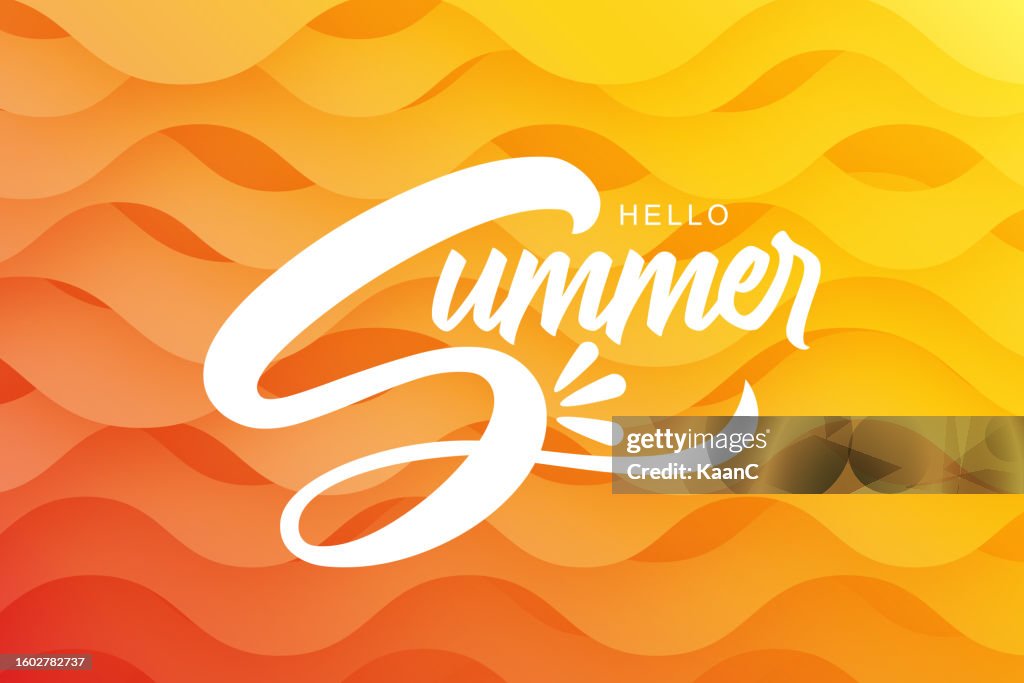 July Wave Lettering Lettering Composition Of Summer On Abstract Wave Shape Background ...