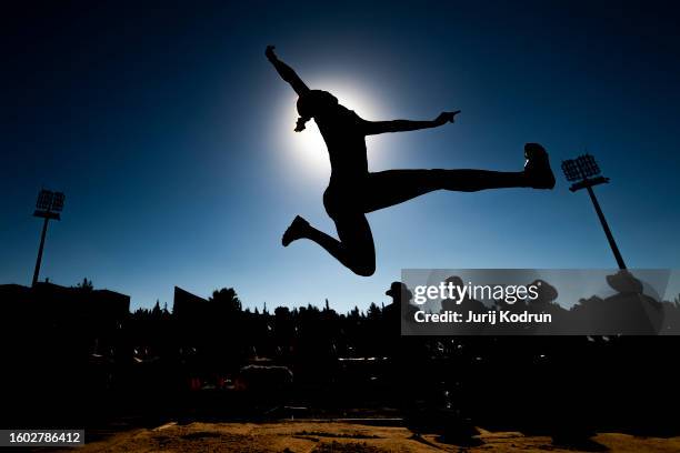 An athlete competes in Women's Long Jump during European Athletics U20 Championships Jerusalem - Day Three on August 09, 2023 in Jerusalem, Israel.