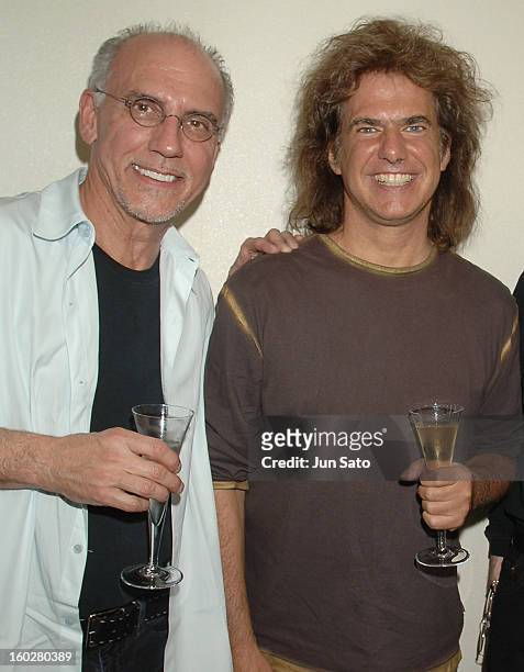 Larry Carlton and Pat Metheny during Fourplay Continues "Jouney" Tour to Japan - Various Cities, Japan.