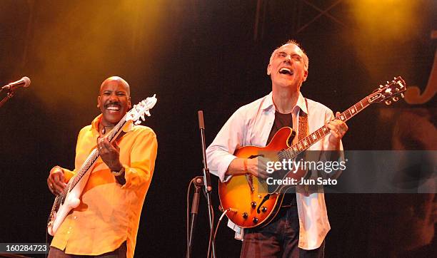 Nathan East and Larry Carlton during Bangkok Jazz Festival 2005 - Day Three at Dusit Palace in Bangkok, Thailand.