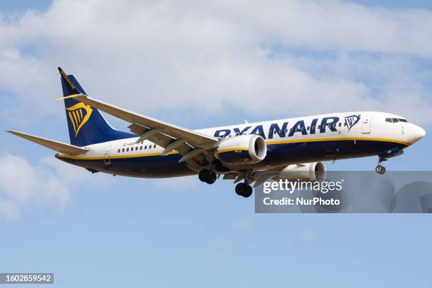 Ryanair Boeing 737 at Newcastle Airport on Friday 11th August 2023.