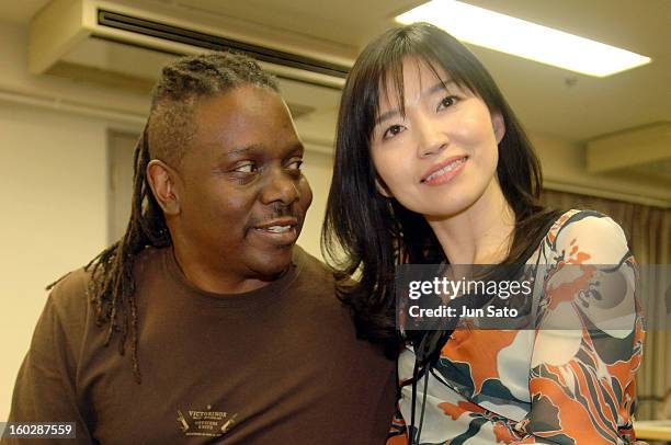 Philip Bailey and Keiko Matsui during Earth, Wind & Fire Japan Tour 2006 - Philip Bailey Backstage - January 19, 2006 at Nippon Budokan Hall in...