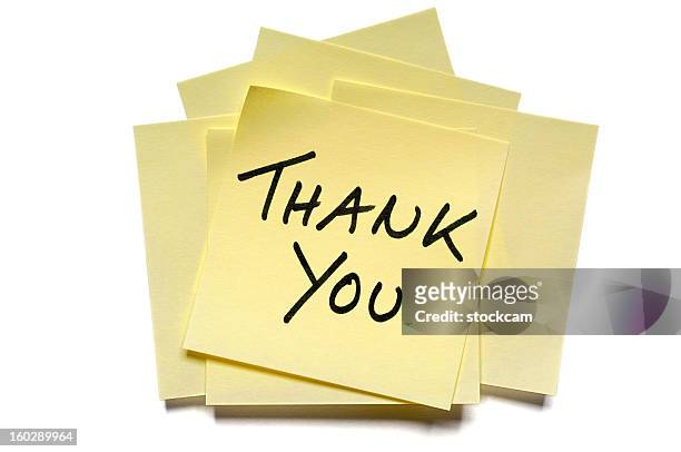 yellow thank you post-it note - thank you post it stock pictures, royalty-free photos & images
