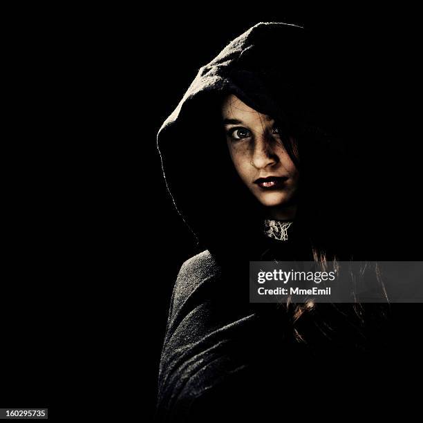 portrait in the dark - cape garment stock pictures, royalty-free photos & images