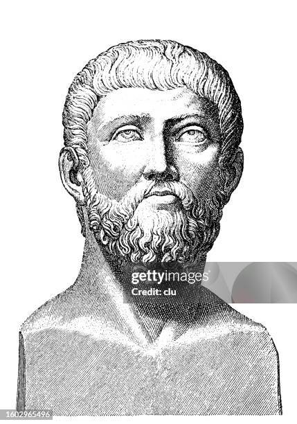 alcibiades bust, senior - greek people stock illustrations