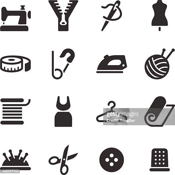 tailor icons - sewing stock illustrations