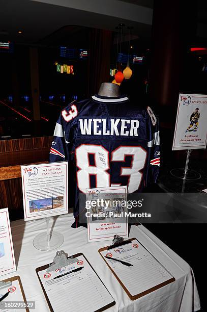 New England Patriots Wide Receiver Wes Welker Autographed Jersey to be auctioned to raise money for the10th Annual Flutie Bowl to strike out autism...