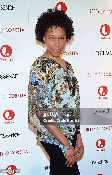 Actress Cherise Boothe attends the premiere of "Betty & Coretta" to celebrate with Lifetime and cast at Tribeca Cinemas on January 28, 2013 in New...