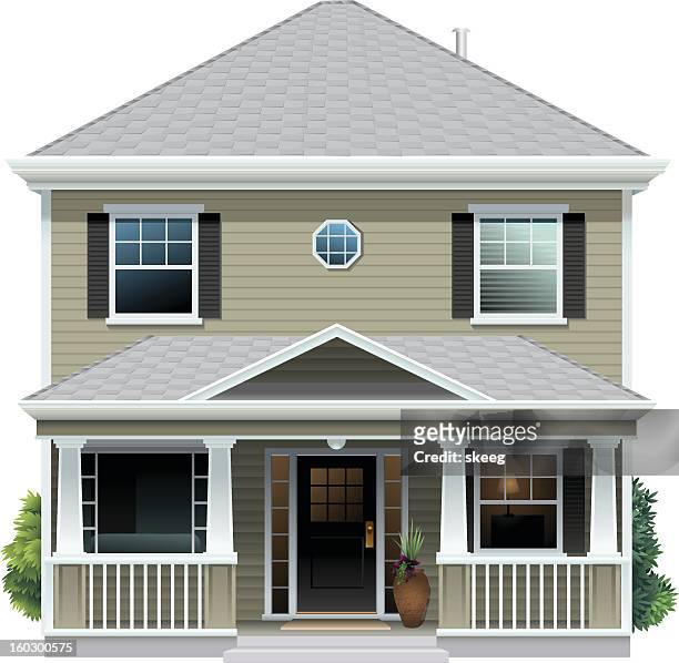 beige house - porch stock-grafiken, -clipart, -cartoons und -symbole