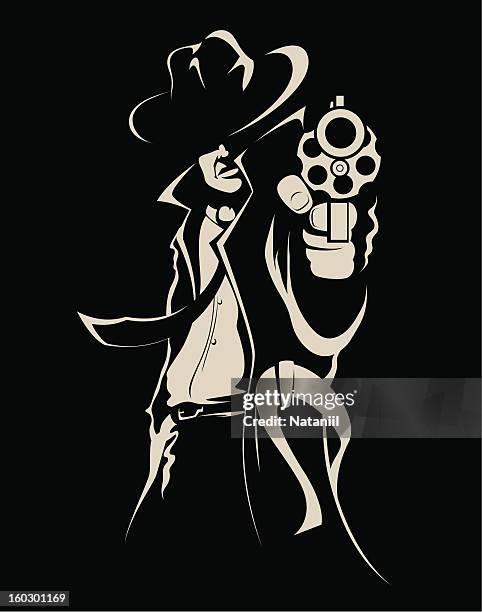 gangster - fedora stock illustrations