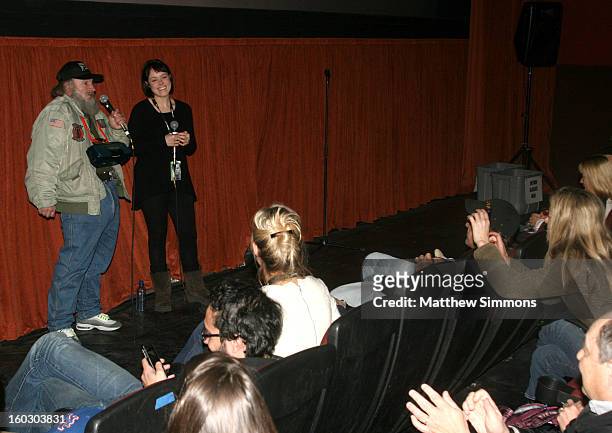 Radioman and Director Mary Kerr attend a screening of "Radioman" the 28th Santa Barbara International Film Festival on January 28, 2013 in Santa...