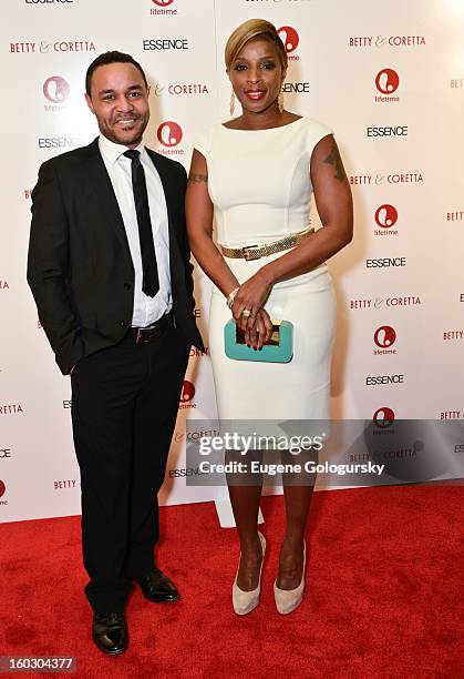 Mary J. Blige and Lindsay Owen Pierre attend the "Betty & Coretta" premiere at Tribeca Cinemas on January 28, 2013 in New York City.