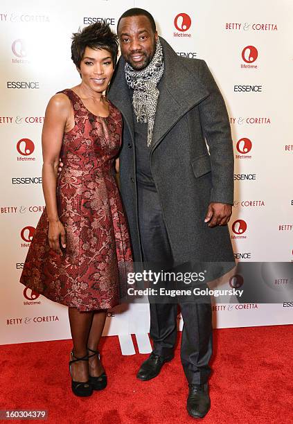 Angela Bassett and Malik Yoba attend the "Betty & Coretta" premiere at Tribeca Cinemas on January 28, 2013 in New York City.