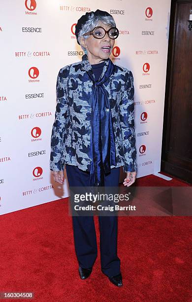Actress Ruby Dee attends the premiere of "Betty & Coretta" to celebrate with Lifetime and cast at Tribeca Cinemas on January 28, 2013 in New York...