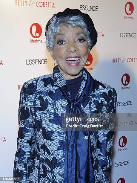 Actress Ruby Dee attends the premiere of "Betty & Coretta" to celebrate with Lifetime and cast at Tribeca Cinemas on January 28, 2013 in New York...