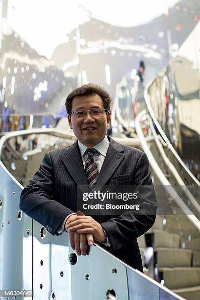 Gerry Wang, chief executive officer of Seaspan Corp., poses for a photograph in Hong Kong, China, on Tuesday, Jan. 29, 2013. Seaspan is likely to...