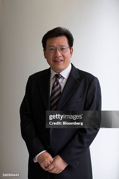 Gerry Wang, chief executive officer of Seaspan Corp., poses for a photograph in Hong Kong, China, on Tuesday, Jan. 29, 2013. Seaspan is likely to...