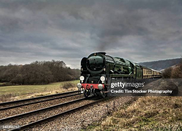 steam train in surrey - orient express stock pictures, royalty-free photos & images