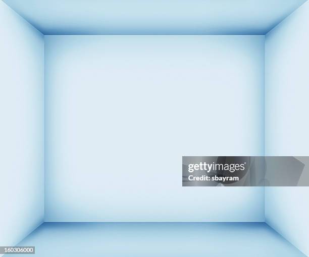 xxxl blue empty room interior - vignette stock pictures, royalty-free photos & images