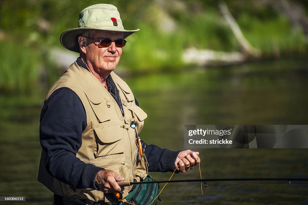 Fly Fisherman wartet ein Schuss