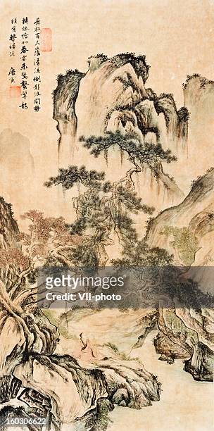 landscape - east asian culture stock illustrations