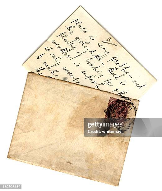 british letter and envelope - the past stock pictures, royalty-free photos & images