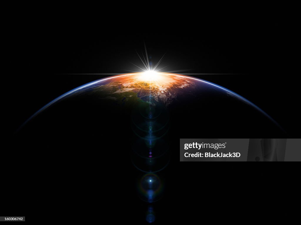 Hot Sunrise In Space