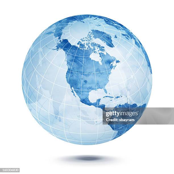 blue world globe - translucent stock illustrations