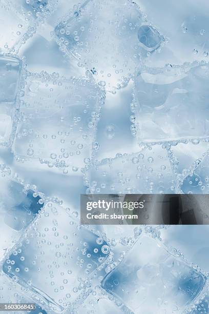 blue ice background - ice cube stockfoto's en -beelden