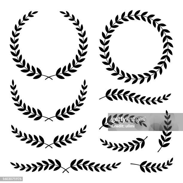 floral wreaths and dividers - willow tree stock illustrations