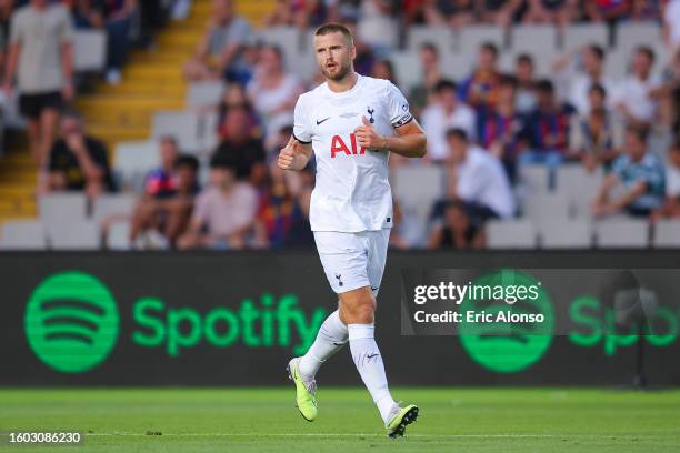 Eric Dier of Tottenham Hotspur looks on during the Joan Gamper Trophy match between FC Barcelona and Tottenham Hotspur at Estadi Olimpic Lluis...