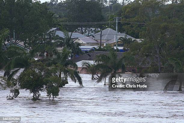 North Bundaberg underwater as parts of southern Queensland experiences record flooding in the wake of Tropical Cyclone Oswald on January 29, 2013 in...