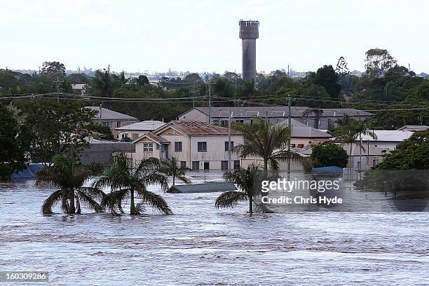 North Bundaberg underwater as parts of southern Queensland experiences record flooding in the wake of Tropical Cyclone Oswald on January 29, 2013 in...