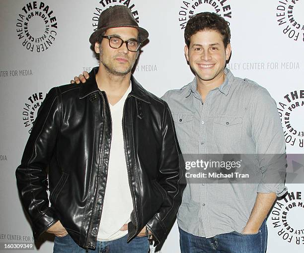 Todd Stashwick and David Blue arrive at The Paley Center for Media and Warner Bros. Home Entertainment host "Batman: The Dark Knight Returns, Part 2"...